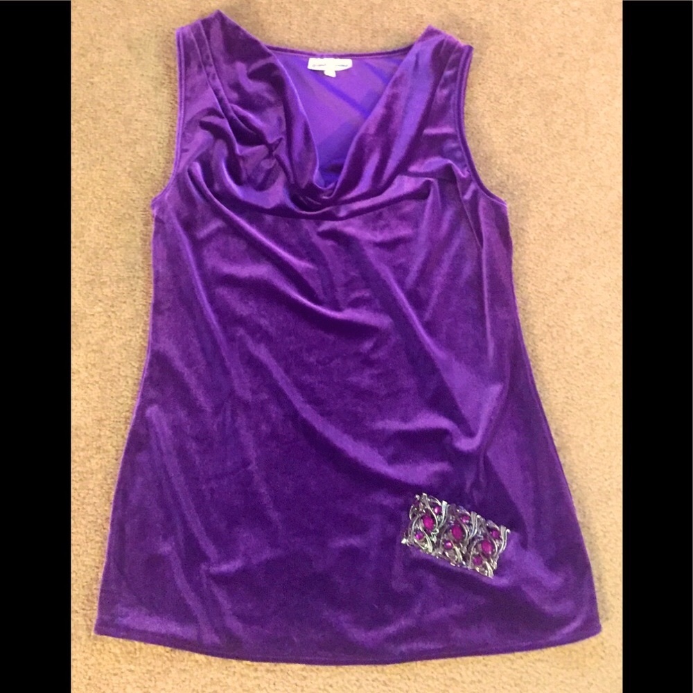 grand & greene Gorgeous Purple Velvet Like Top💜
